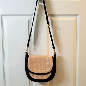 Time And Tru Black and Tan Women's Crossbody Bag